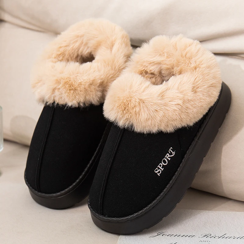 2024 New Thick Plush Snow Boots Women Casual Wrap Heel Faux Fur Cotton Padded Shoes Woman Comfy Anti-slip Winter Boots Mujer