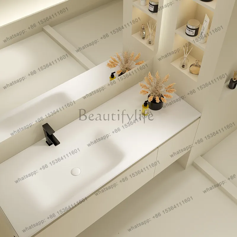 Bathroom Sink Vanity Custom Imported Dupont Corian Combo Integrated Basin Wash Sink Cabinet