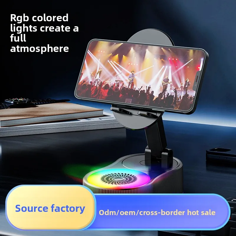 New Sensor Phone Stand Power Bank with Bluetooth Speaker - Desktop Audio for Live Streaming, 4-in-1 Multifunctional Device