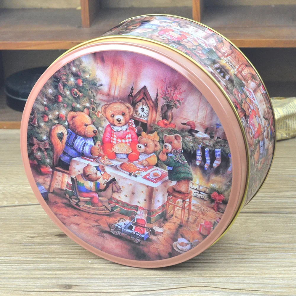 Large Capacity Biscuit Tin Box, Cookie Snowflake Pastry, Candy Packaging Box, DIY Home Cake Dessert Empty Metal Can Storage Box