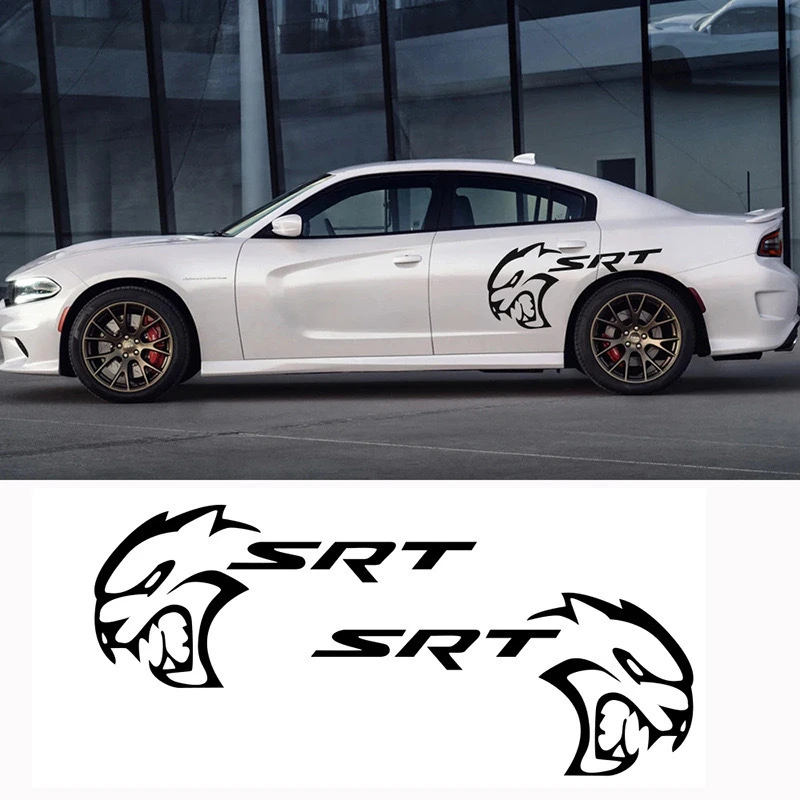 2PCS Car Stickers For Dodge Mopar Challenger SRT Hellcat Widebody Redeye Demon Tuning Auto Accessories Vinyl Film Decals