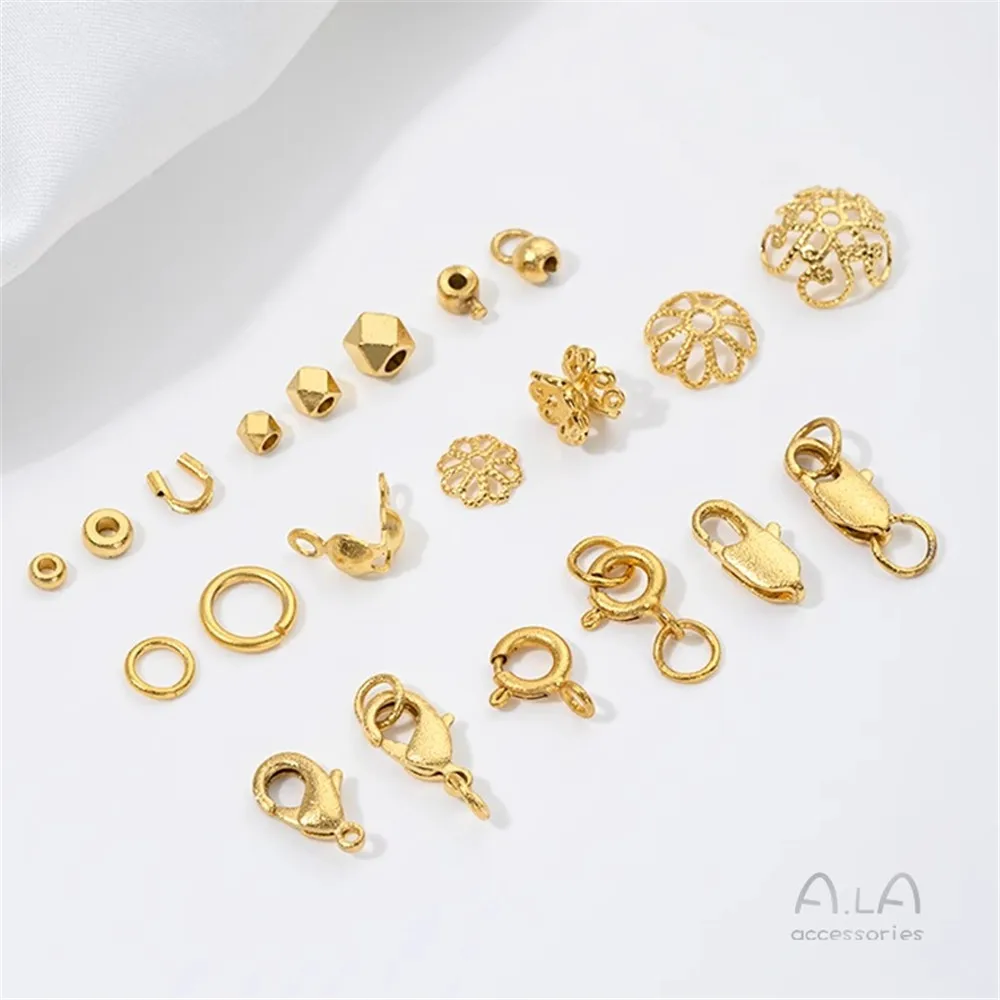 

Sand Gold Accessories Lobster Spring Buckle Open Ring Flower Tray Hat Bag Buckle Tail Buckle Septum Cut Face Septum Beads