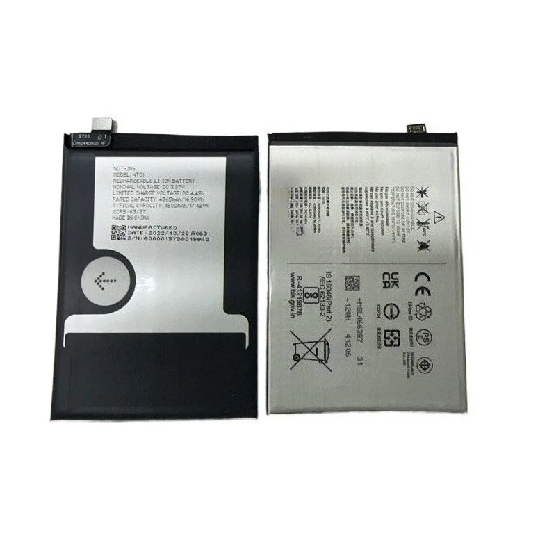 Batería de teléfono móvil NT01 de alta calidad 3.85V 4500mAh para Nothing phone NT01,1 batería de repuesto nueva original 4