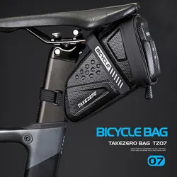 TAKEZERO TZ07 bolsa trasera para bicicleta, bolsa para SILLÍN, bicicleta de montaña, carcasa dura EVA, bolsa trasera para bicicleta de carretera, accesorios para equipos de equitación