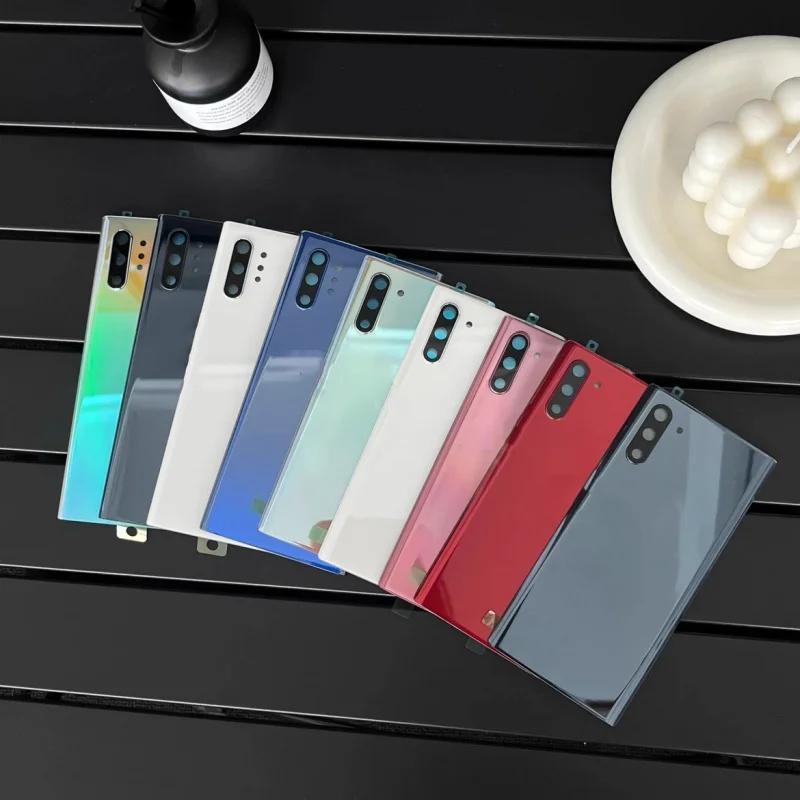 Casing penutup belakang baterai kaca untuk Samsung Galaxy Note10 Note10 + Note10Plus SM-N9700 N9760 suku cadang perbaikan penutup belakang