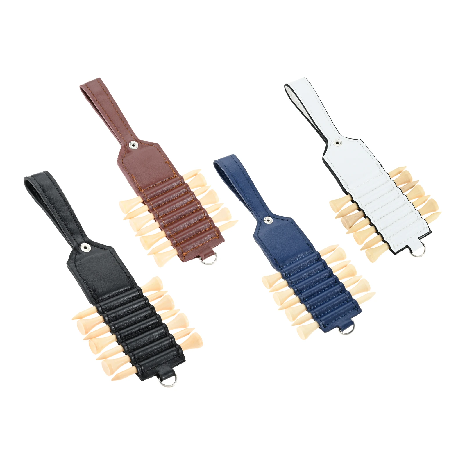 

1 Pc Golf Ball Spike Hanger Leather Case 7 Blank Golf Ball Spikes PU Leather Comfortable and Durable Golf Ball Nail Hanging Case