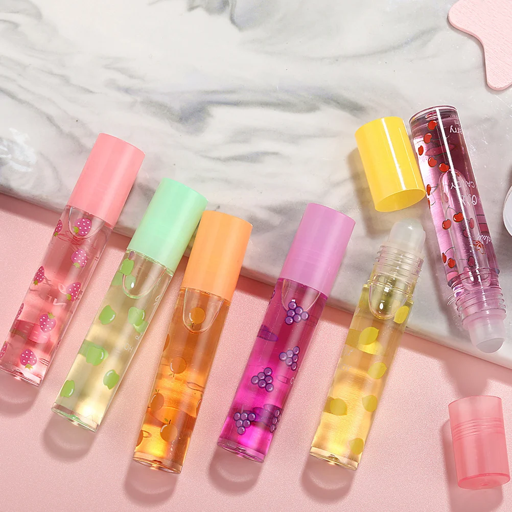 Pommade à lèvres hydratante transparente, brillant à lèvres aromatisé aux fruits, baume léger Portable pour les lèvres gercées, hydratation en déplacement, 5 pièces