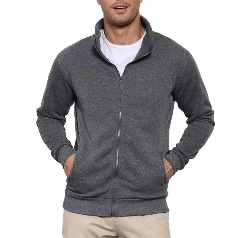 New Men's Sweat Jacket Pullover Hoodie Sweatshirt Man Without Hood with Zip Jacket Outdoor Sport Lightweight Streetwear M-3XL
