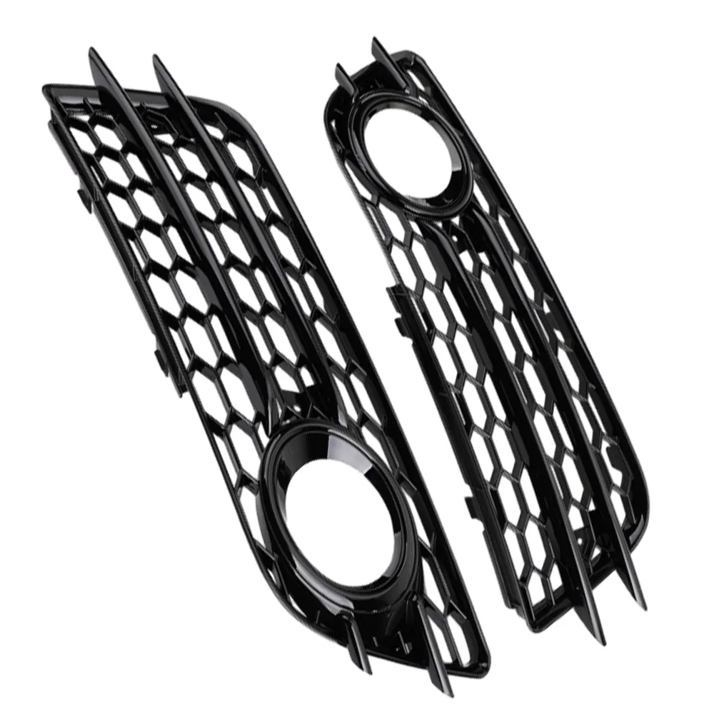 2PCS Car Front Fog Light Grille Cover Honeycomb Fog Lamp Grill For Audi A4 B8 S-Lines S4 Bumper 2008-2012 8K0807681C 8K0807682C