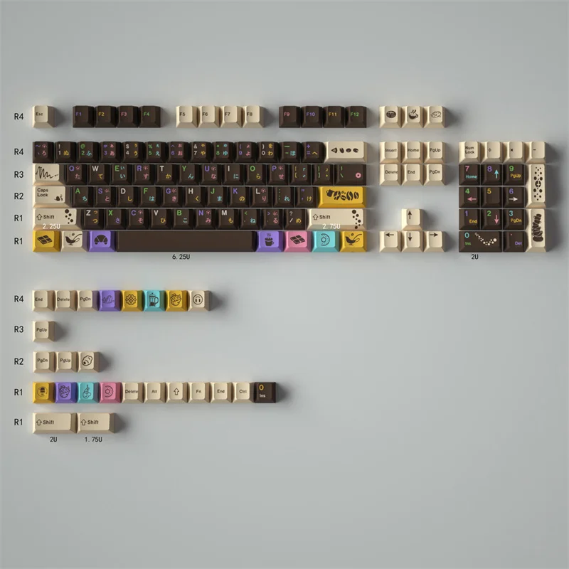 Macaron Donuts PBT Keycap Mechanisch toetsenbord 129-toetsen Cherry Profile 2.75U 7U Spatiebalk Alice Mx Switch Supplement Gamer Key Cap