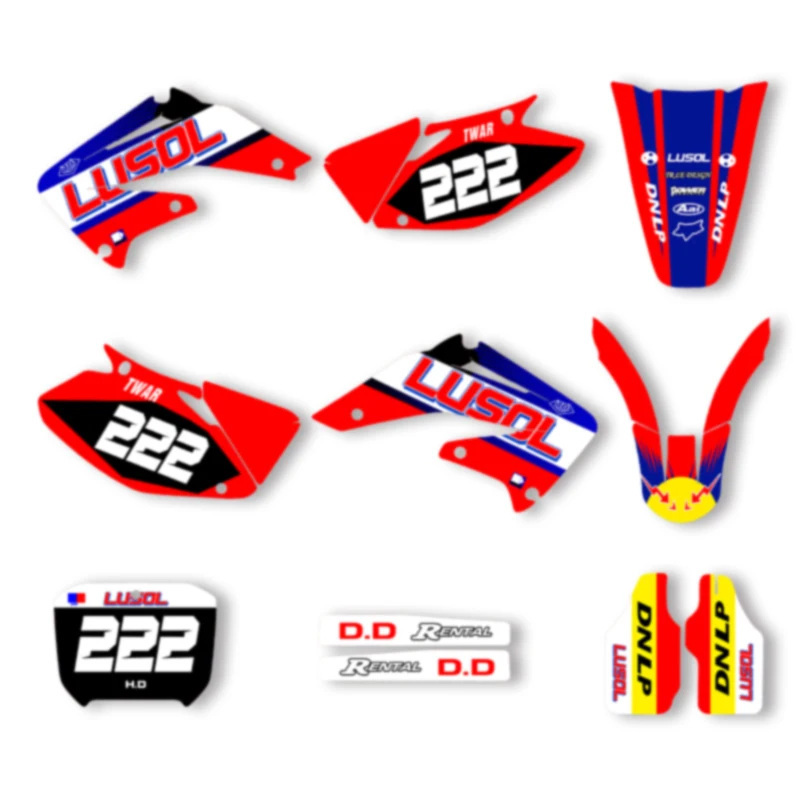 

DSMTECH Motorcycle Graphics Background Decals Stickers Kits for HONDA 2002 2003 CRF 450 2004 CRF450 009