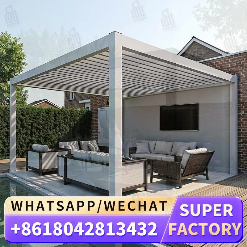 

Waterproof Motorized Louvered Aluminium Outdoor Pergola for Garden Patio Backyard pergola