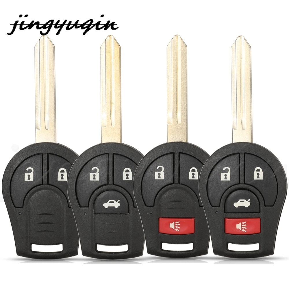 

jingyuqin 10pcs/lot 2/3/4 Buttons Replacement Remote Car Key Shell Case Fob For Nissan Micra K14 Juke March Sunny