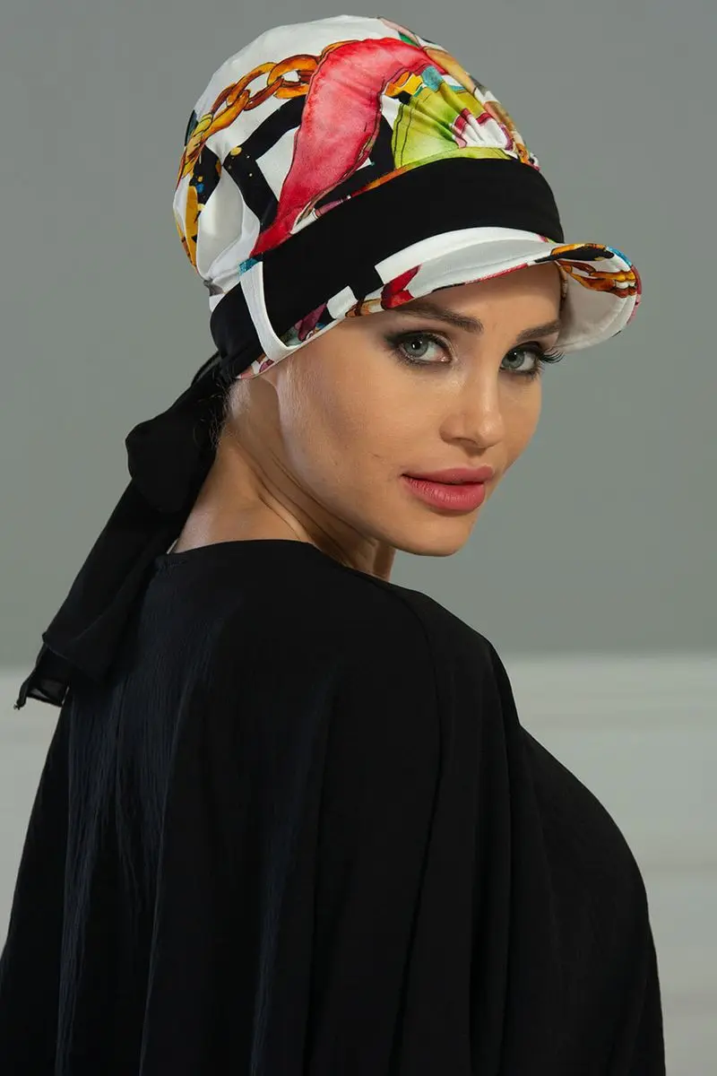 Chiffon-belted hut Knochen Alis muster