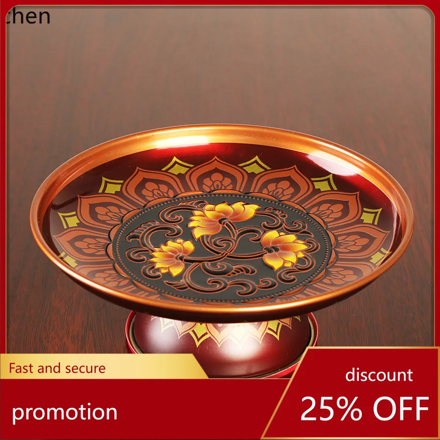 

Cz alloy fruit plate for buddha plate, god worship offering plate, for home utensils, lotus offering plat offering utensils