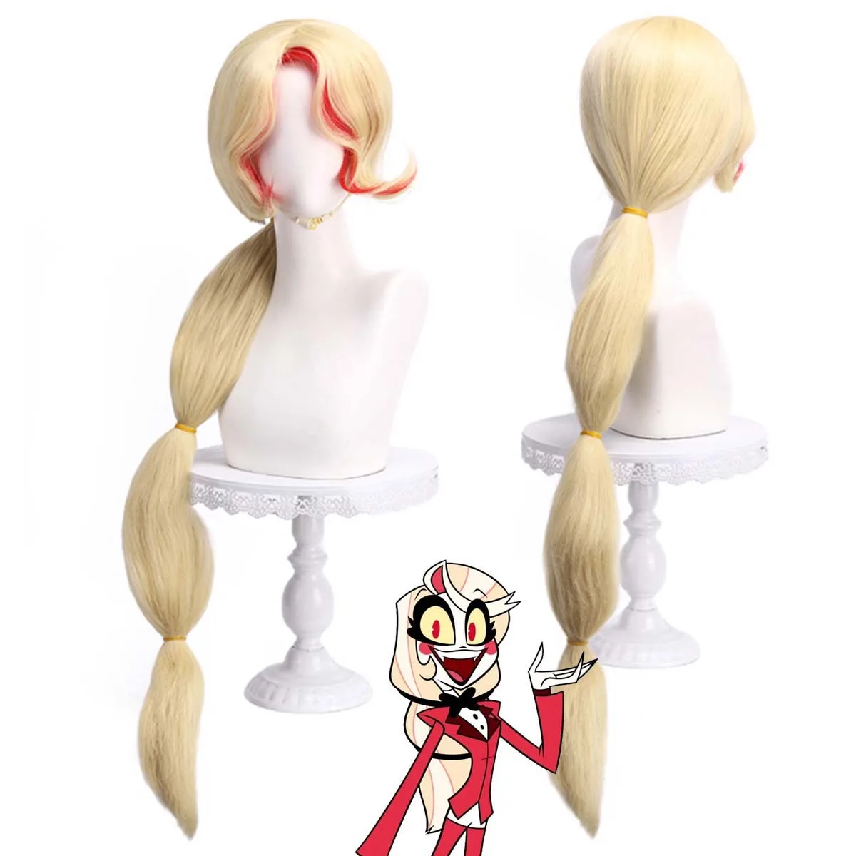 

Хазбин Чарли Морнингстар Косплей Длинный парик из светлых волос