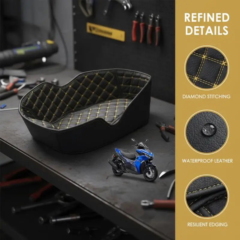 

For NMAX155 NMAX125 AEROX V1 V2 V3 Seat Bucket Parts Motorcycle Luggage Trunk Liner Seat Storage Box Inner Pad Protector