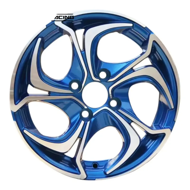 

【2025】Hot Sale Customize 14 15 16 Inch Alloy Rim Forged Wheel Hub With Pcd 100-114.3 Tuning Wheels Blue Machine Face