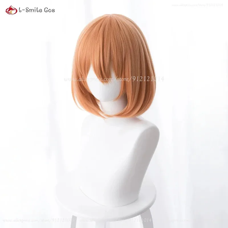 Парик для косплея аниме Nakano Yotsuba, оранжевый, желтый, 33 см, короткие парики Бобо с обручем для волос, термостойкие синтетические волосы + шапочка для парика
