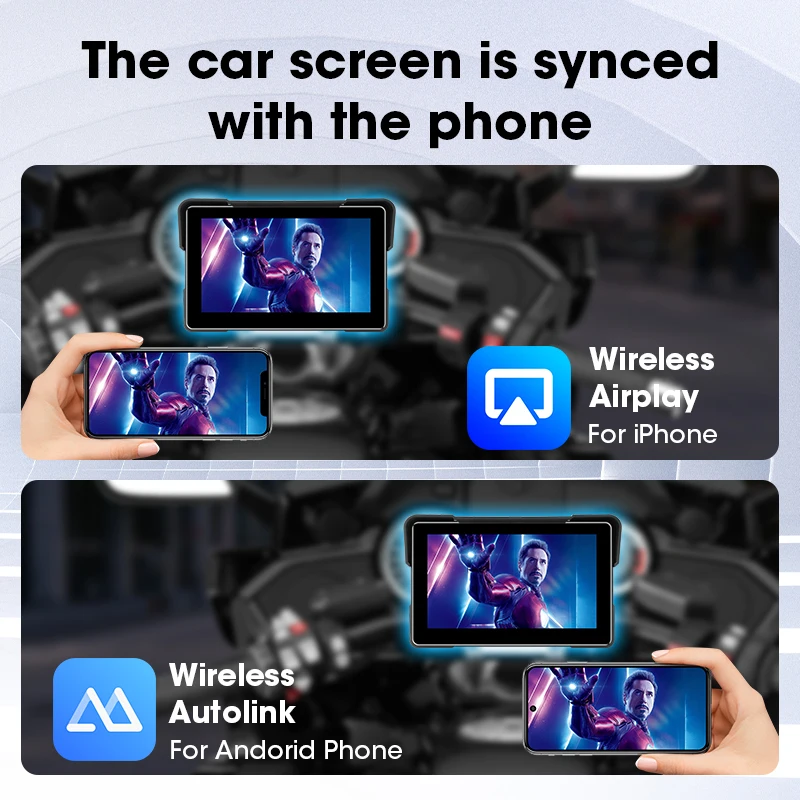 7 بوصة دراجة نارية DVR GPS الملاحة اللاسلكية Carplay و أندرويد السيارات دراجة نارية محرك مسجل شاشة عرض المحمولة DVR TPMS