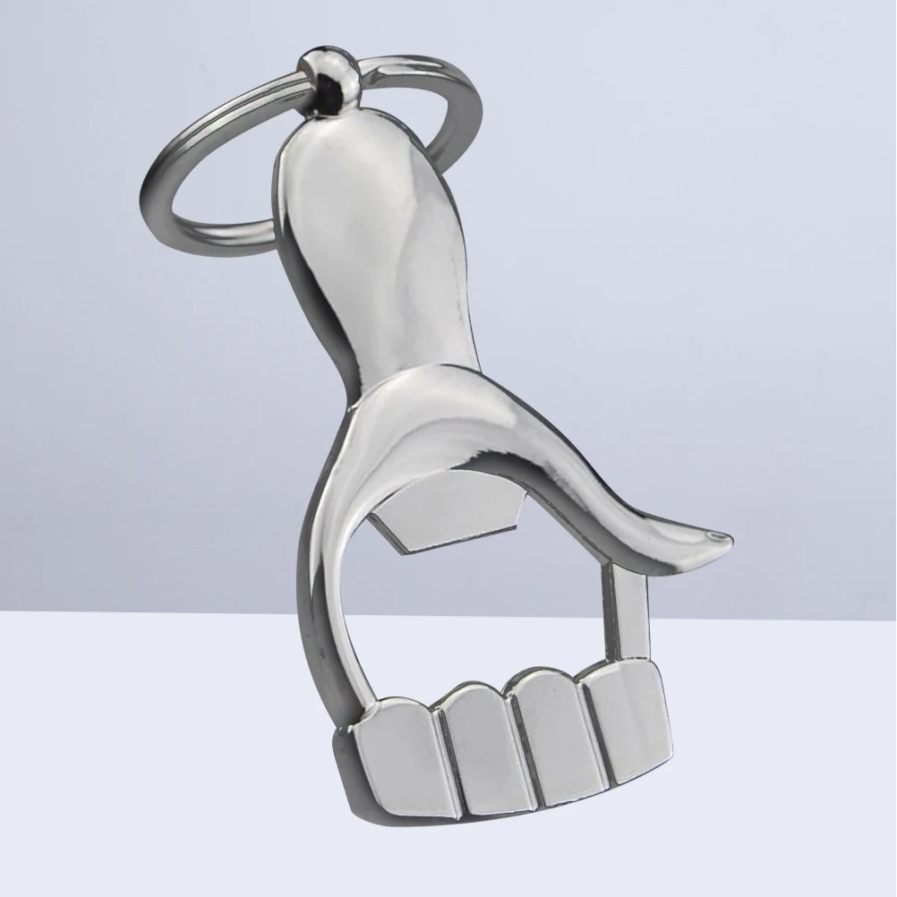 

Hand Shaped Metal Keychain Bottle Opener Palm Thumb Up Design Key Ring For Bag Phone Car Keys Silver Gift Idea Kitchen