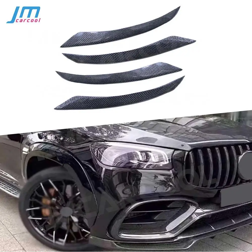 

Carbon Fiber Car Front FogLamp Cover Trim Strip for Benz GLS Class X167 GLS450 Sport 2020-2022 Bumper Lip Side Canard Decoration