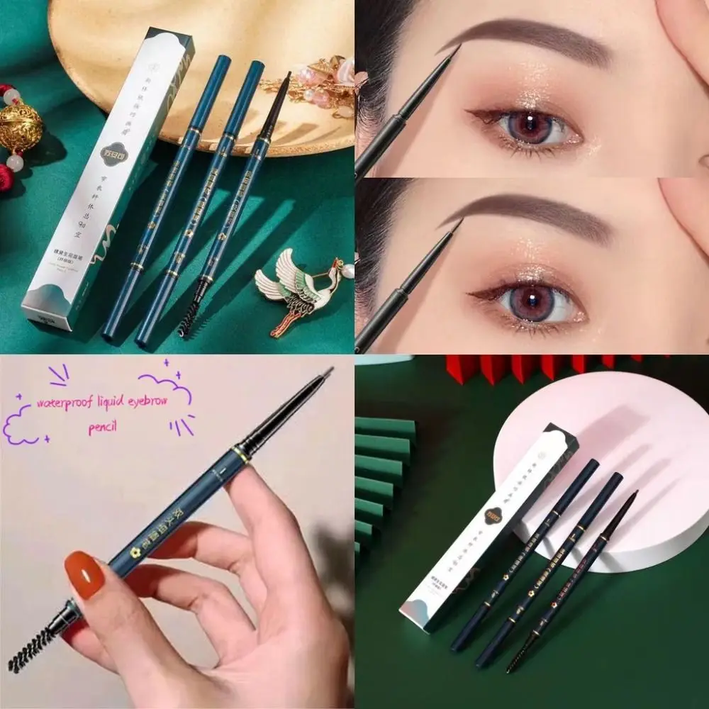 Neuer wasserdichter Augenbrauenstift, langlebiger grüner Augen-Make-up-Stift, schweißbeständiger Retro-Augenbrauenstift für Anfänger