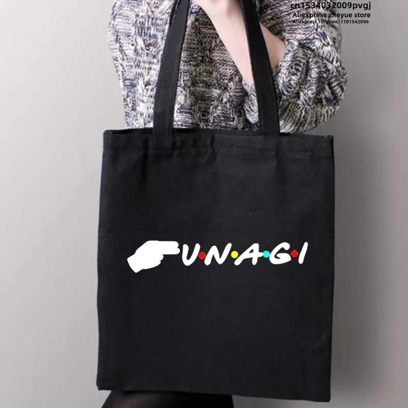 Unagi mit Farbige Punkte Freunde TV Show Einkaufstasche Leinwand Taschen Shopper Sicherheit Tasche Wiederverwendbare Shopper Leinwand