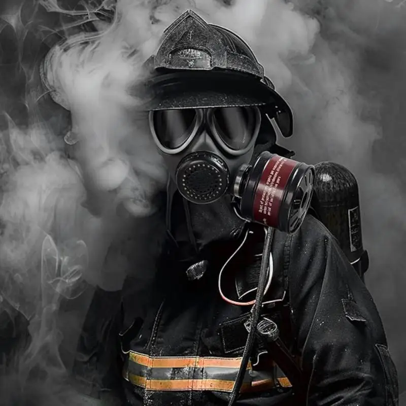 Full Face Gas Mask Chemical Respirator Filter Self-Priming Mask Nuclear Contamination Protection, MF14/87 Type Gas Mask