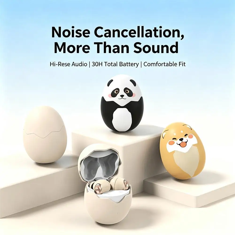 Cute Chick TWS Wireless Earbuds Bluetooth 5.4 Active Noise Cancelling Tumbler Design Mini Headset HiFi Sound For Gaming Sports