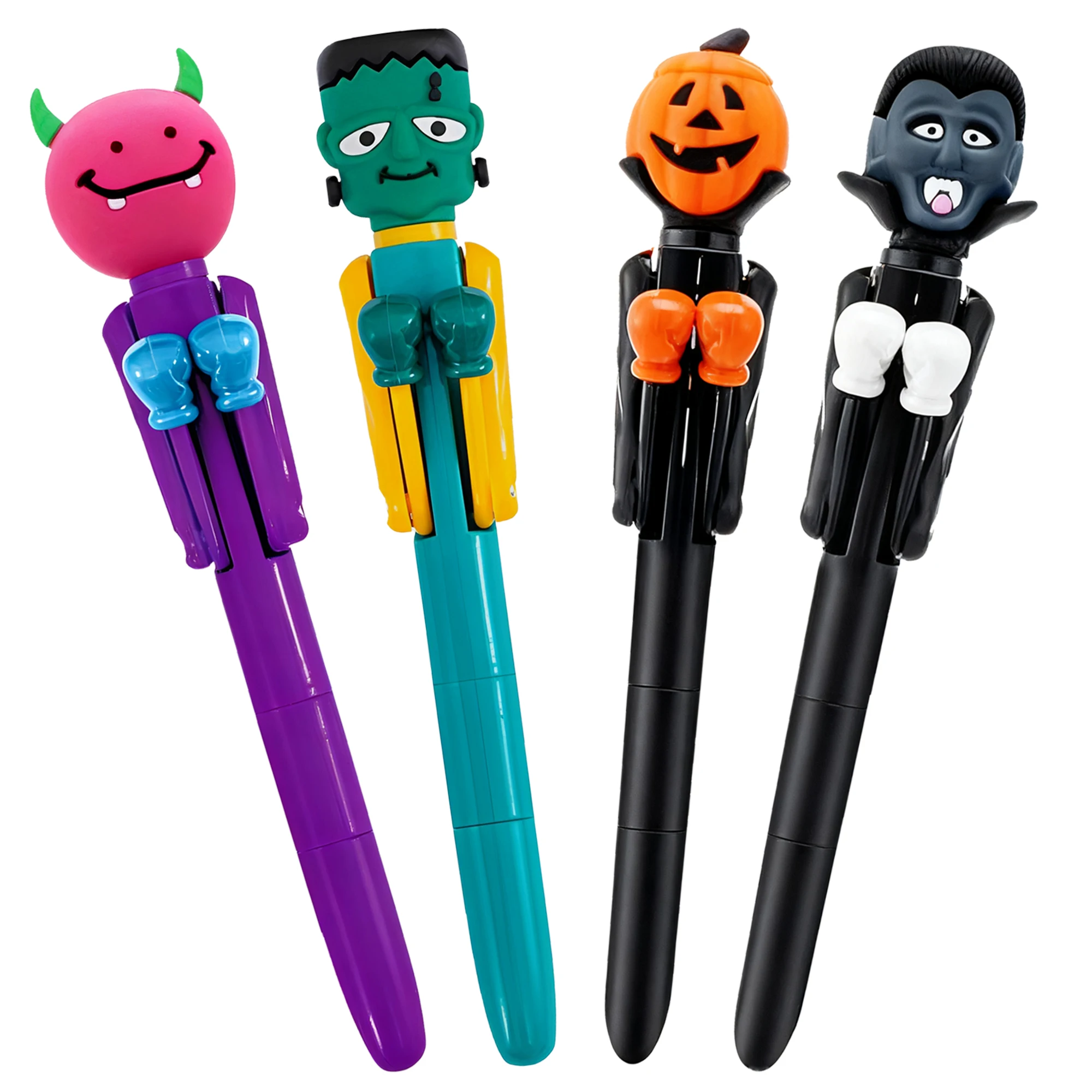 

4-Pack Halloween-Themed Ballpoint Pens 0.7mm Fun Writing Pens Perfect for Halloween Parties/Office Supplies