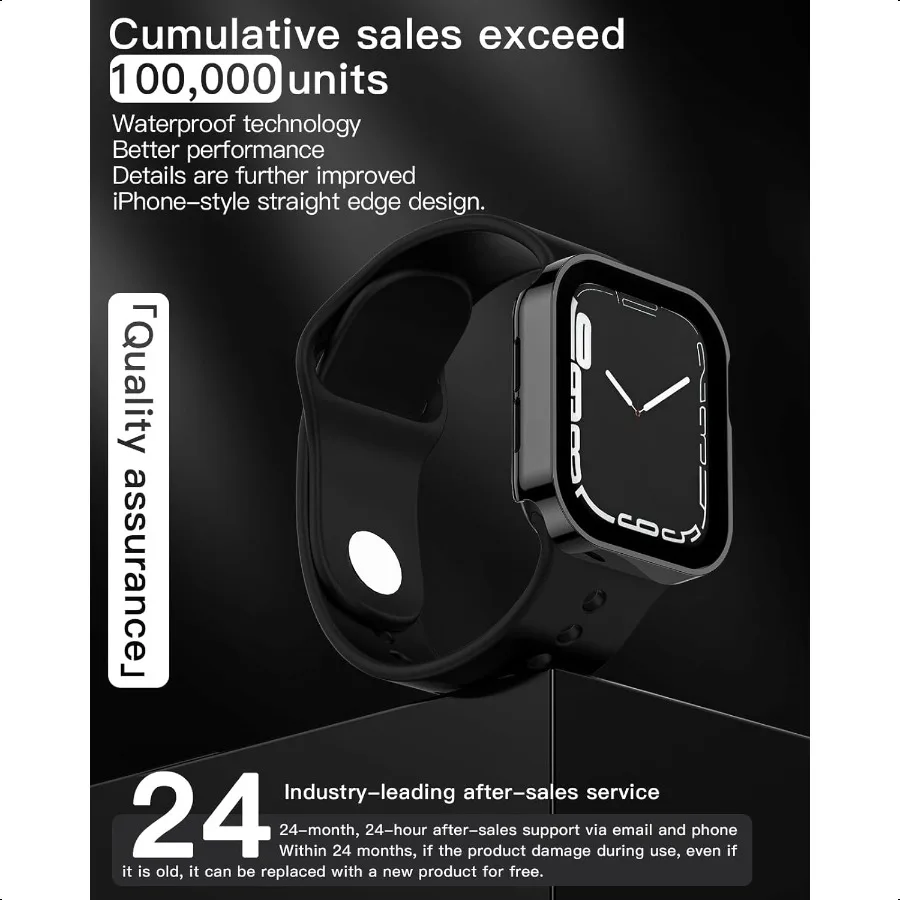 2 حزمة حافظة مقاومة للماء لسلسلة ساعات أبل SE 6 5 4 40 ملم حافة مستقيمة PC ممتص للصدمات مع واقي شاشة من الزجاج المقسى 360 Pr