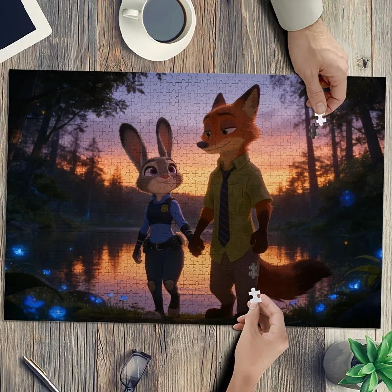 

1000pcs Disney Zootopia Judy Hopps and Nick Wilde Poster Puzzle | High Difficulty, Adult Educational Game, Birthday Puzzle, Su