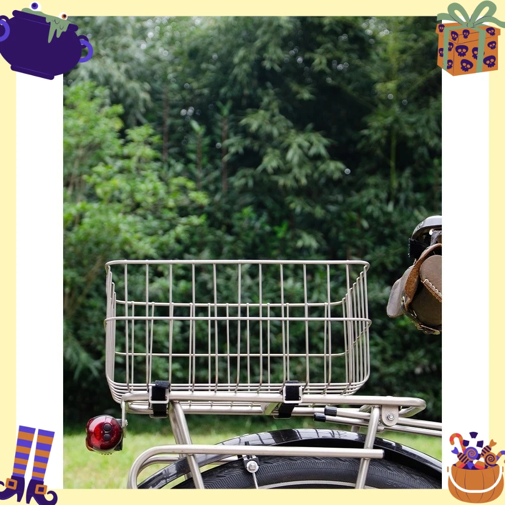 

Stainless steel bicycle travel can quickly remove the rear basket and basket