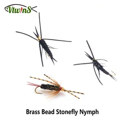 Vtwins Ninfa Stonefly mojada con púas para salmón – atado de moscas