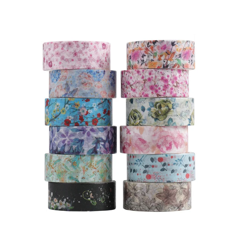 24 teile/los farbig bedruckte florale festliche Papier band Set Scrap booking kawaii Aufkleber Dekoration Masking Tape Briefpapier