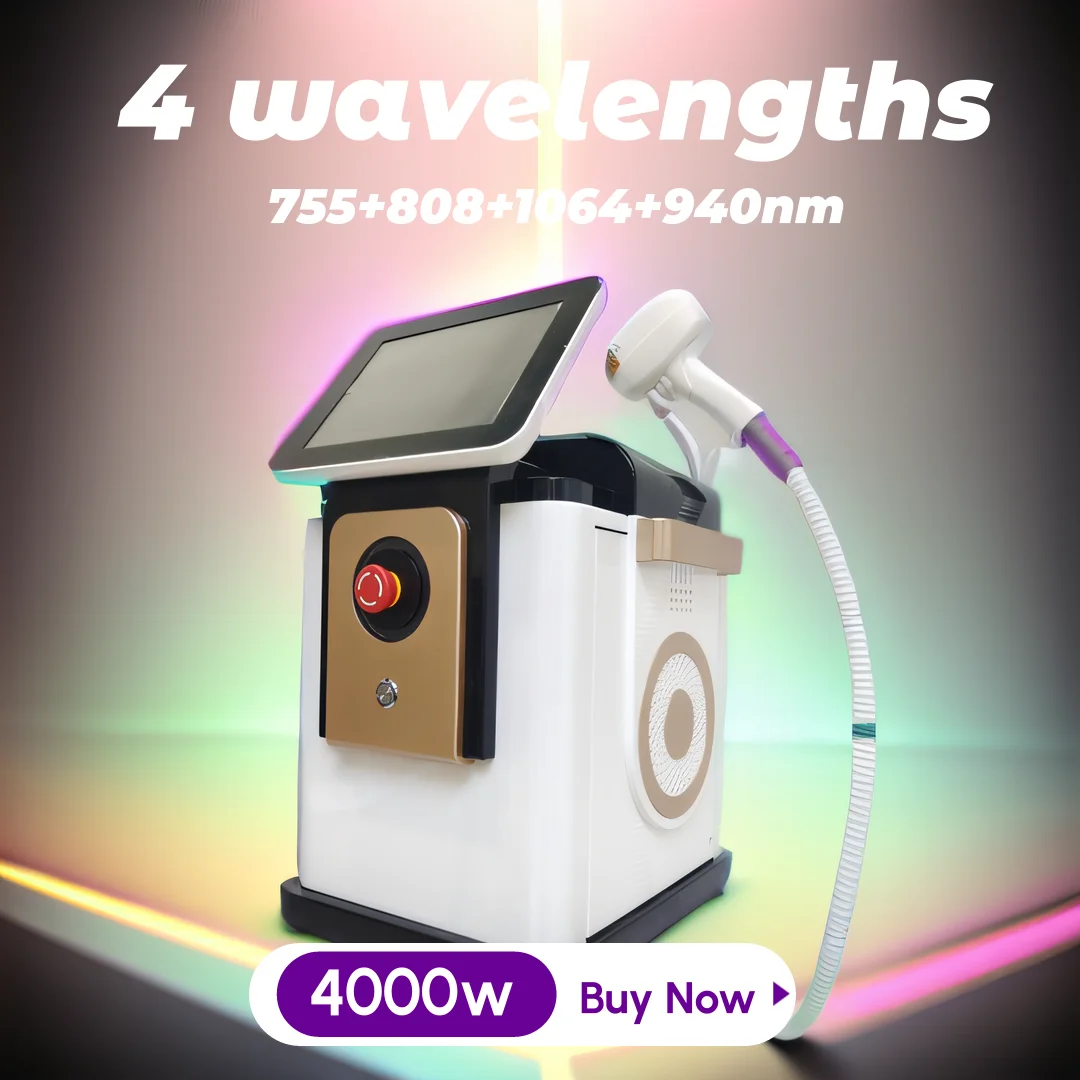 4000w Portable 4 Wave Ice Titanium 940NM Professional 808nm Diode Laser Body Face Hair Removal Machine