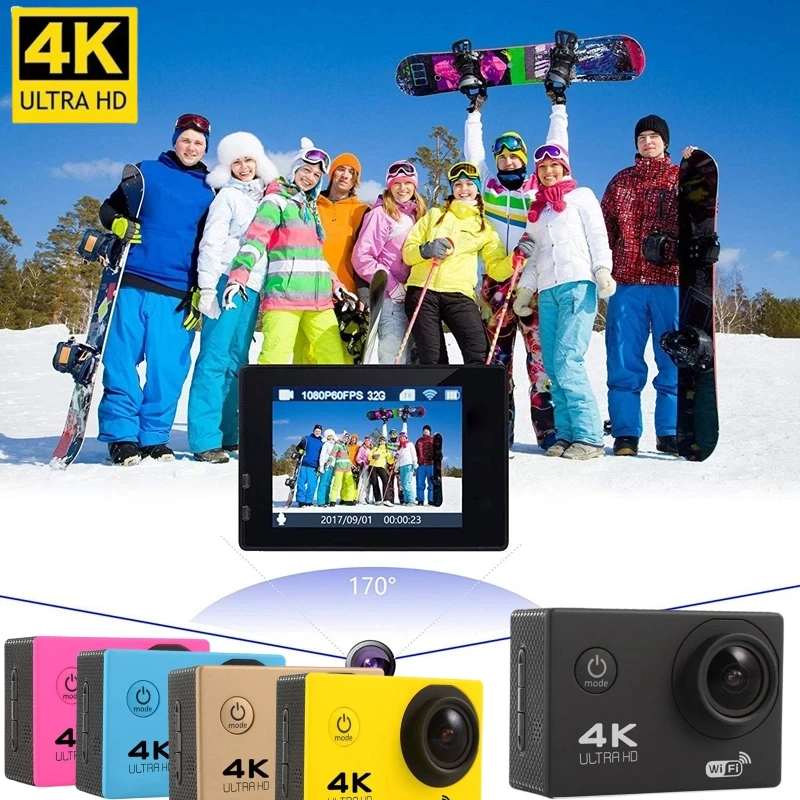 ウルトラhd-4kスポーツカメラ-水中40m防水-wifiリモート-2インチスクリーン-ヘルメットマウントカムコーダー-アウトドアアドベンチャー用-2025