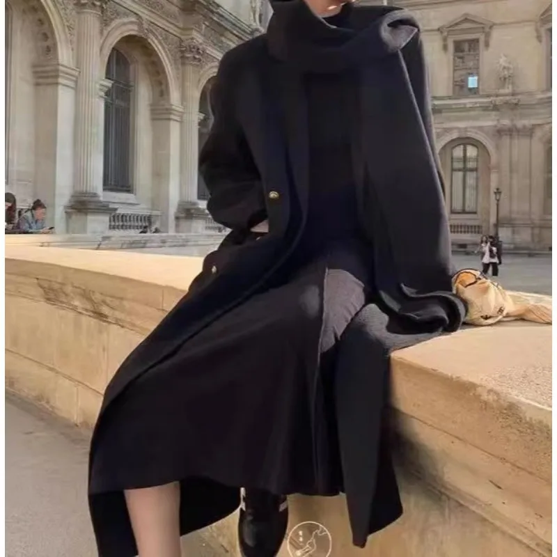 Vestido feminino outono/inverno com decote meio – sofisticado e extremamente atraente com camada de base