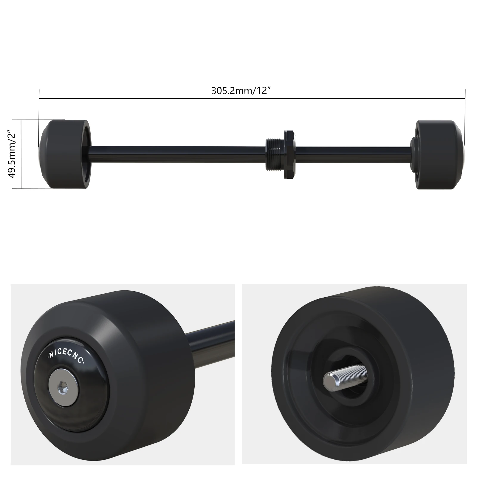 NICECNC Für KTM 390 Adventure R RC 390 390 Enduro R 390 SMC R 2025 250/390 Duke 2024-2025 Vorderachsen-Slider Hinterer Schwingen-Slider – Detail 2