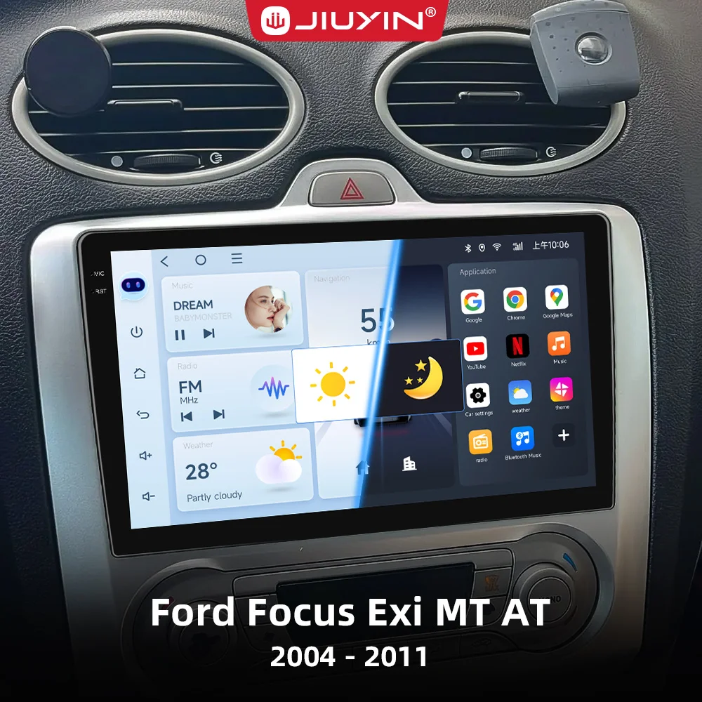 

JIUYIN 9 Inch IPS Screen For Ford Focus 2 2004 - 2011 Android 13 Car Multimedia Player Android Auto Car Radio GPS Navi CarPlay