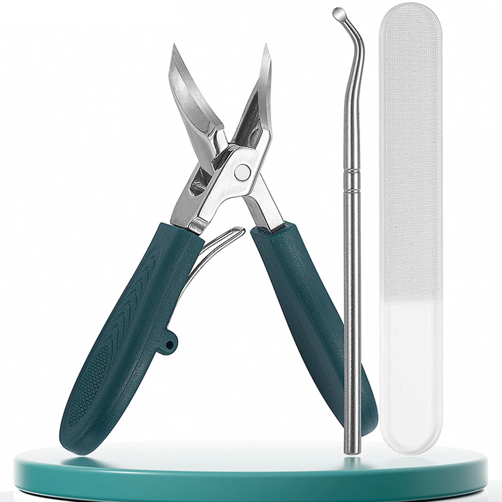 Tre set di tagliaunghie smussate con becco d'aquila per unghie spesse per anziani e cura incarnita per uomini e donne