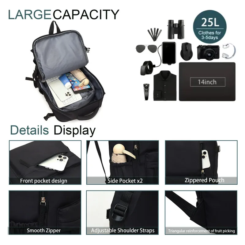 おしゃれなメンズリュック、大容量レディースリュック、軽量旅行リュック、防水パソコンバッグ