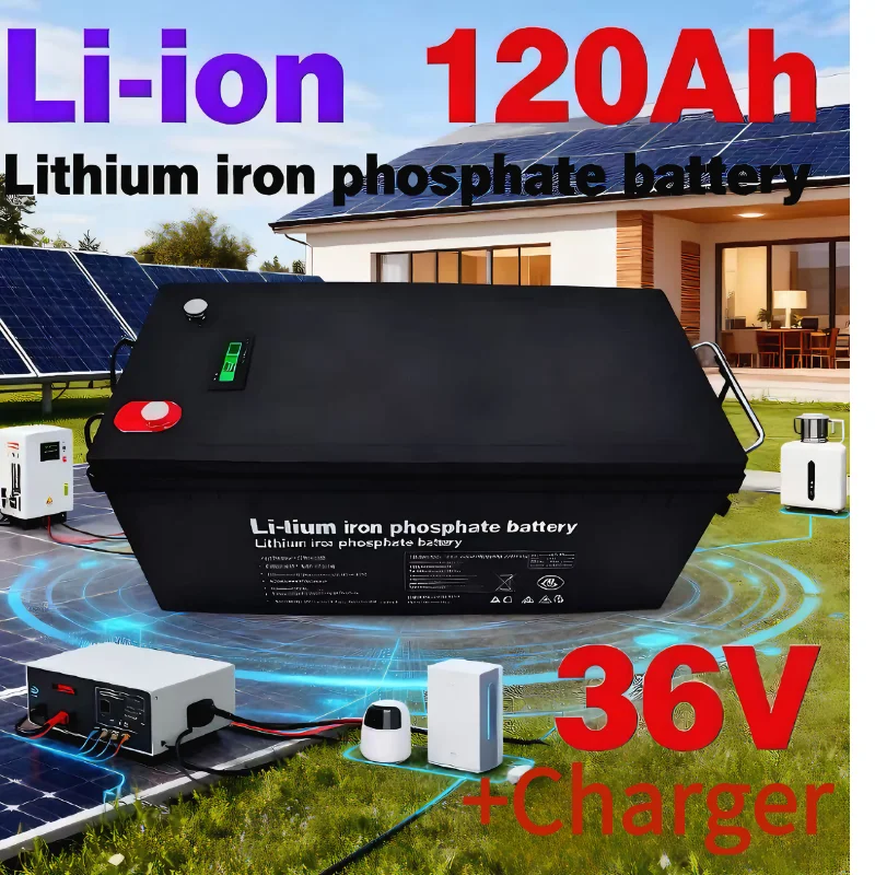بطارية ليثيوم أيون مقاومة للماء محكمة الغلق شديدة التحمل 36 فولت 120 أمبير (100 أمبير واقية BMS) - طاقة قاسية مناسبة للبيئة لـ 1500 وات/3500 وات C