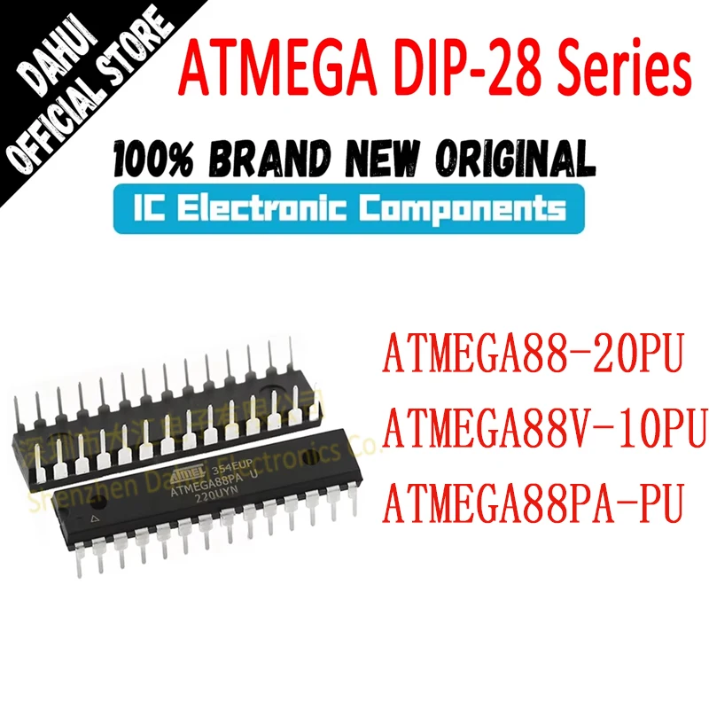 ATMEGA88-20PU ATMEGA88V-10PU ATMEGA88PA-PU ATMEGA88 ATMEGA IC MCU Chip DIP-28