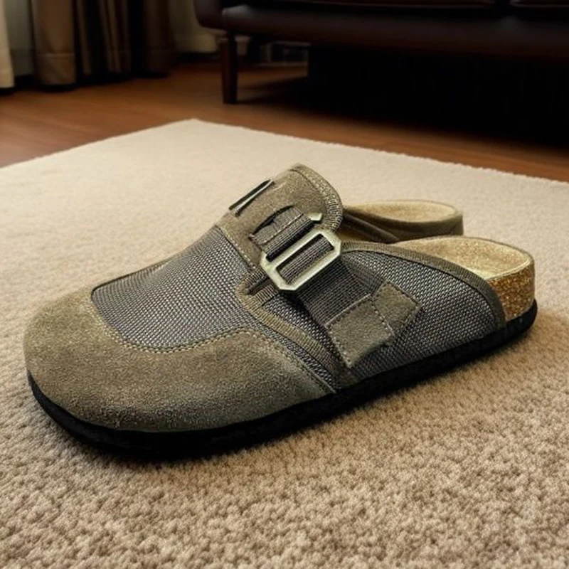 Platform Half Shoes for Man Mules Summer Loafers Slippers Backless Slip On Flat Sneakers Slides Sandals Open Back Casual Shoes