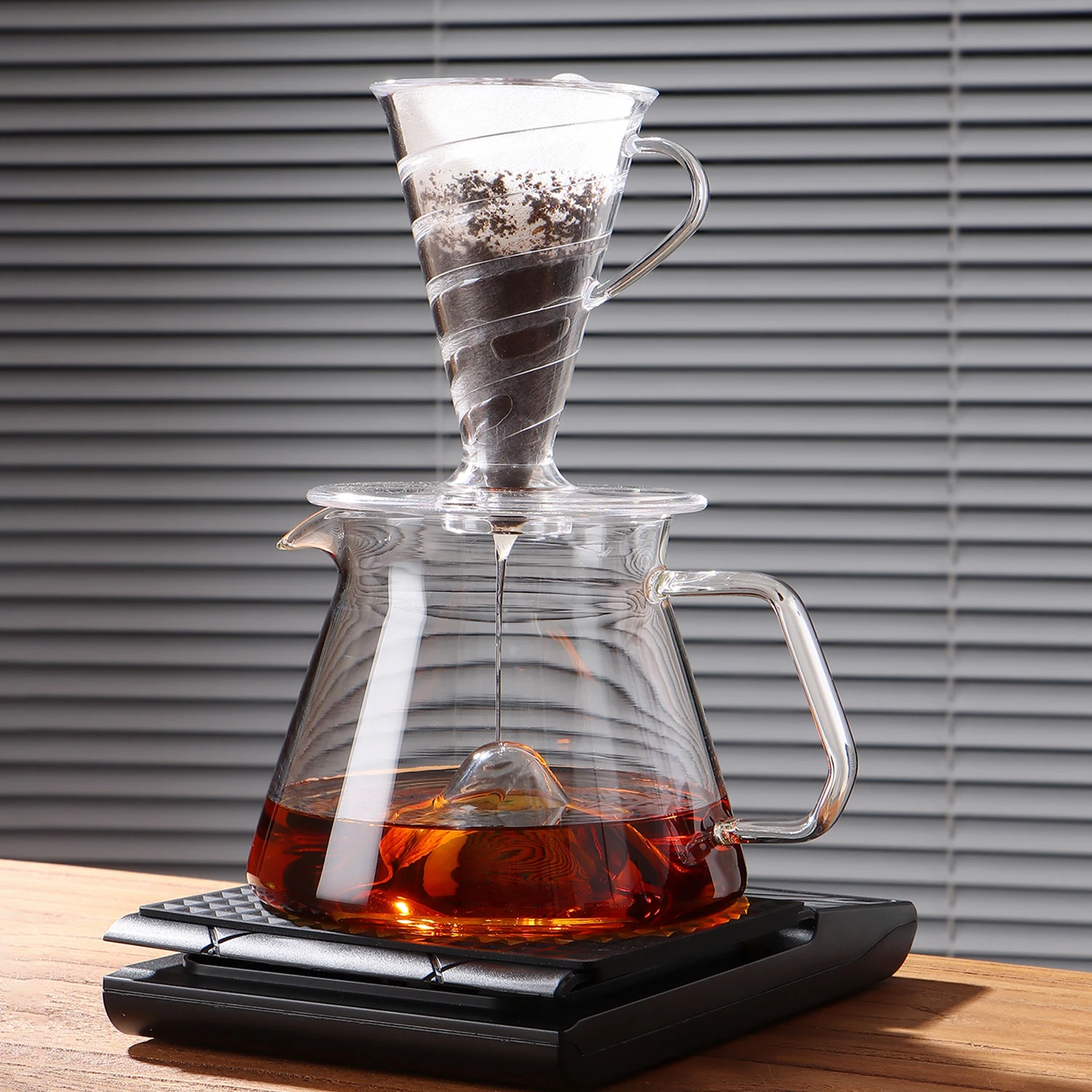 OANKR Coffee Server Hill Shape Guide Extraction Pour Over Coffee Server High-Borosilicate Glass Pot Professional Barista Tools - view 4