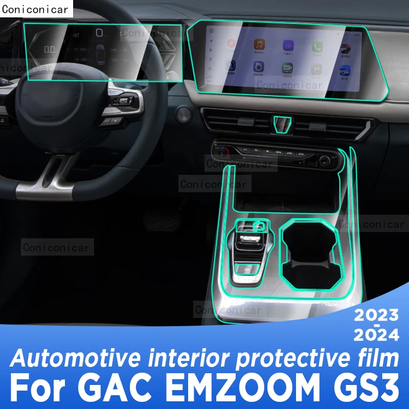 

For GAC EMZOOM GS3 2023 2024 Gearbox Panel Navigation Screen Automotive Interior TPU Protective Film Cover Anti-Scratch