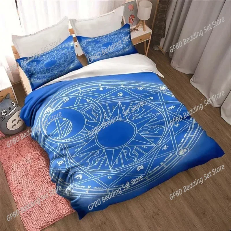 Anime Cardcaptor Sakura Bedding Set 3D Printed Suitable for Bedroom Duvet Cover Set With Pillowcases Kids Home Textile