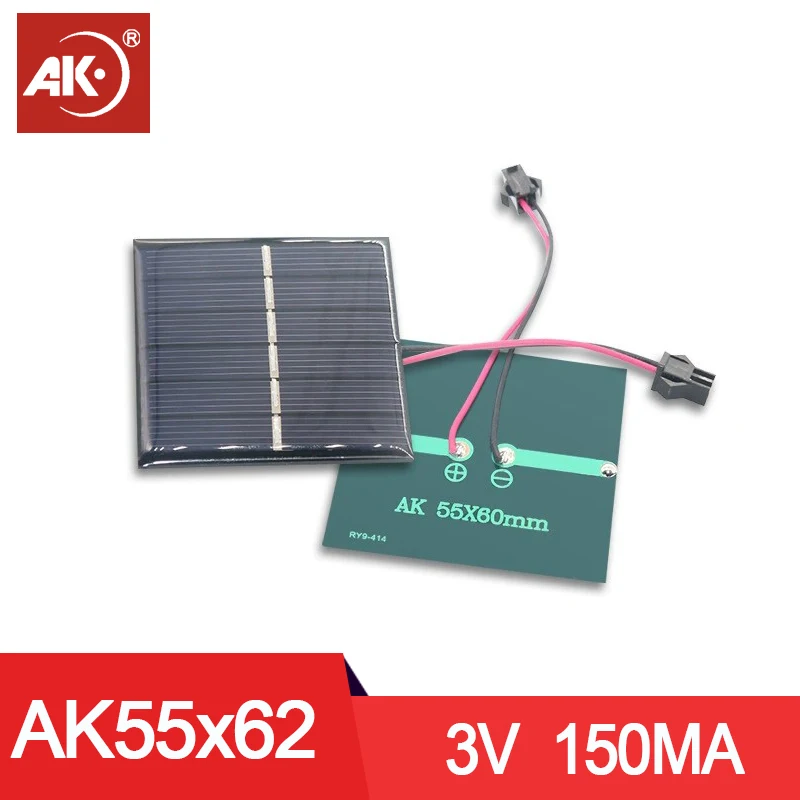 AK 1PC 54x54mm 1.5V 2V 3V  5V 6VMini Solar Panels Polysilicon Board Portable Outdoor Solar Chargers Solar Energy Solar Power